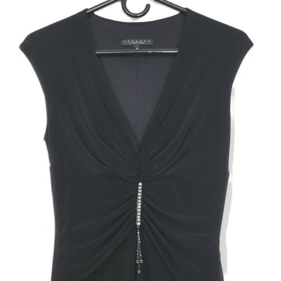 Laundry by Shelli Segal Womens Size 4 Black Gown Long Dress Formal Bling Sparkle - Picture 3 of 13